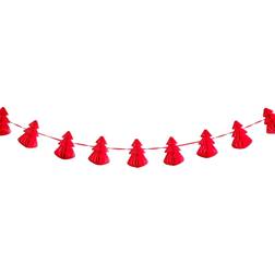 Ginger Ray Red Christmas Tree Honeycomb Girlande zum Aufhängen, Wimpelkette, 2 m