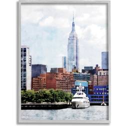 Stupell Industries New York Pier Metropolis Skyline Framed Art 11x14"