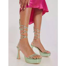 Nelly Sandaletter Mint Lace Up Platform Heel Sandaler