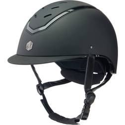 Charles Owen Standard Peak Riding Helmet - Black Gloss/Black Matte