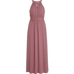 Vila Pleated Halter Neck Maxi Dress - Mesa Rose