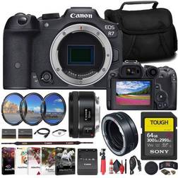 Canon EOS R7 Mirrorless Camera EF 50mm Lens 64GB TOUGH Card More