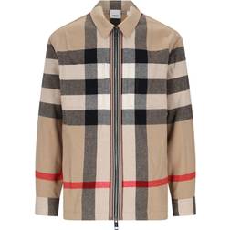 Burberry Check Wool Cotton Overshirt - Archive Beige