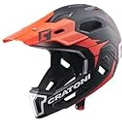 Cratoni Unisex – Erwachsene C-Maniac Fahrradhelm, schwarz-rot, M-L54-58cm