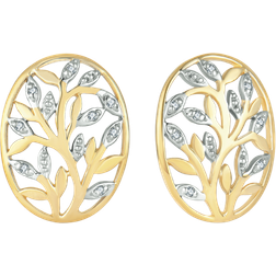Støvring Design Tree of Life Earrings - Gold/Diamonds