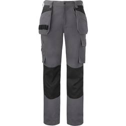 ProJob Mens 5530 Contrast Panel Cargo Trousers 40R Grey/Black