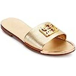 DKNY Damen Gracen Leather Flat Slide, Gold