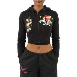 Ed Hardy Skull Zip Up Hoodie Women - Black