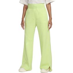 Nike Sportswear Phoenix Fleece Women's High-Waisted Wide-Leg Tracksuit Bottoms - Light Lemon Twist/ Sail