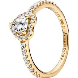 Pandora Elevated Heart Ring - Gold/Transparent