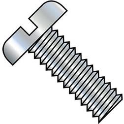 Steel Machine Screw, Zinc Plated Finish, Round Head, Slotted Drive, Meets ASME B18.6.3, 6" Length, Partially Threaded, 8-32 UNC Threads 10 152x4