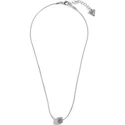 Guess Sparkle Barrel Necklace - Silver/Transparent