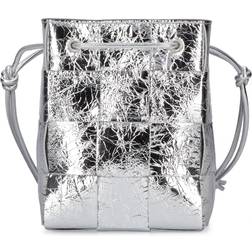 Bottega Veneta Small Cassette CrossBody Bucket - Silver