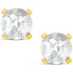 Macy's Gemstone Stud Earrings - Gold/Topaz
