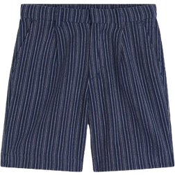 H&M Boy's Linen Blend Chino Shorts - Dark Navy/Striped (1137152002)