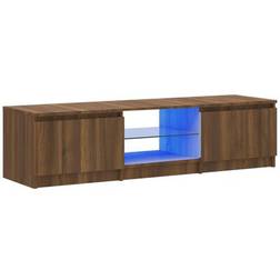 vidaXL Table With LED Light Brown Oak Fernsehschrank 140x35.5cm