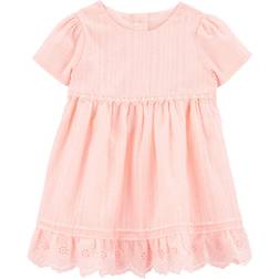 OshKosh Baby Metallic Eyelet Babydoll Dress - Pink (195862178247)