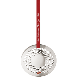 Georg Jensen Euro Magnolia Wreath 2016 Silver Christmas Tree Ornament 3.3"