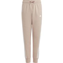 Adidas Girl's Futere Icons 3-Stripes Cotton Pants - Wonder Taupe S23/White (IC0117)