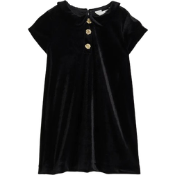 H&M Girl's Velvet Dress with Collar - Black (1188675002)