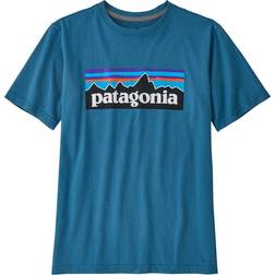 Patagonia Kid's Regenerative Organic Cotton P-6 Logo T-shirt - Wavy Blue (62163)