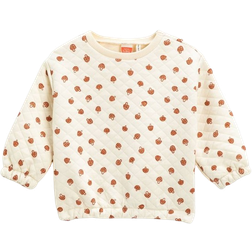 Koton Mushroom Print Quilted Sweatshirt - Ecru