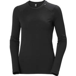 Helly Hansen Women's Lifa Merino Midweight Crew Base Layer - Black