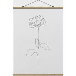 Line Art Flowers White Poster 35x46.5cm
