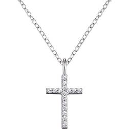 Engelsrufer Angel Whisperer Cross Necklace - Silver/Transparent
