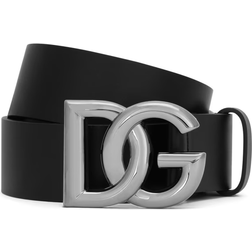 Dolce & Gabbana Logo Leather Belt - Black