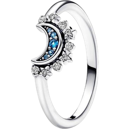 Pandora Celestial Sparkling Moon Ring - Silver/Transparent/Blue