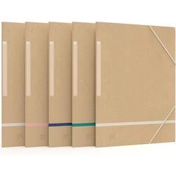 Oxford Touareg Cardboard Pockets with 3 Elastic Flaps A4 5-pack