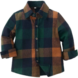 Shein Young Boy Plaid Print Shirt