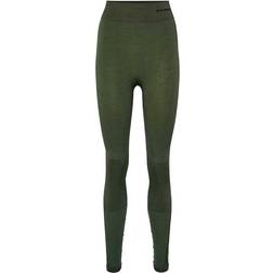 Hummel Clea Seamless Mid Waist Tights Women - Climbing Ivy/Beetle Melange