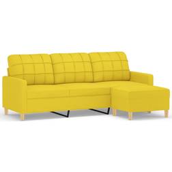 vidaXL 3201006 Light Yellow Sofa 198cm 2Stk. 3-Sitzer