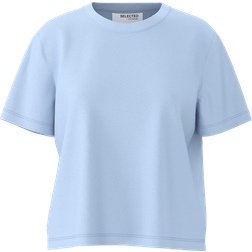 Selected Essential Boxy Tee - Cashmere Blue