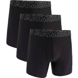 Under Armour Men's Performance Tech 6" 3-pack Boxerjock - Black/Castlerock