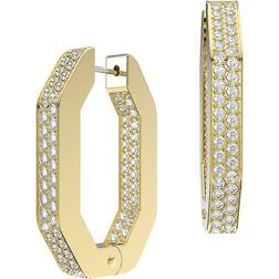 Swarovski Dextera Medium Octagon Hoop Earrings - Gold/Transparent