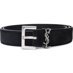 Saint Laurent YSL Suede Belt - Black