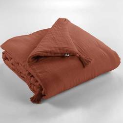 Gaïa Terracotta Cotton Gauze Filz Rot (150x150cm)