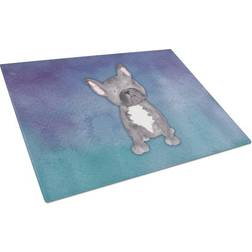 Caroline's Treasures French Bulldog Watercolor Glass Chopping Board 12"