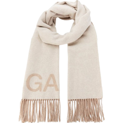 Ganni Fringed Wool Scarf - Egret