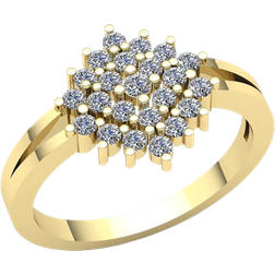 JewelWeSell Cluster Engagement Ring - Gold/Diamonds