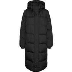 Vero Moda Erica Holly Hood Ribbed Cuffs Coat - Black