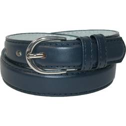 CTM Kid's Leather Basic Dress Belt Pack of 2 Navy