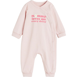 H&M Baby Pajamas with Fold-Over Cuffs - Light Pink/Daisy