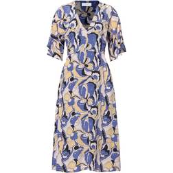 Equipment Floral Print Silk Flared Dress - Purple