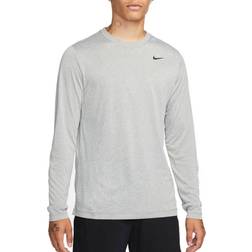 Nike Dri-FIT Legend Long-Sleeve Fitness Top Men - Tumbled Grey/Flat Silver/Heather/Black