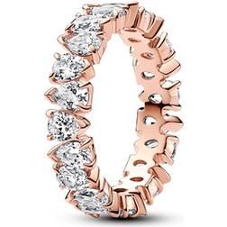 Pandora Alternating Sparkling Band Ring - Rose Gold/Transparent