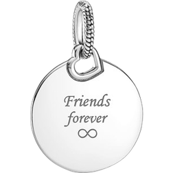 Pandora Engravable Round Tag Pendant - Silver